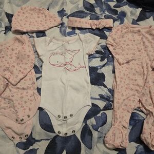 Little Wonders Pink Whale Bodysuit Set